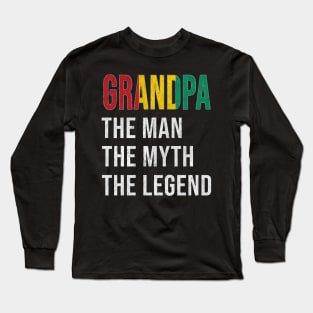 Grand Father Guinean Grandpa The Man The Myth The Legend - Gift for Guinean Dad With Roots From  Guinea Long Sleeve T-Shirt